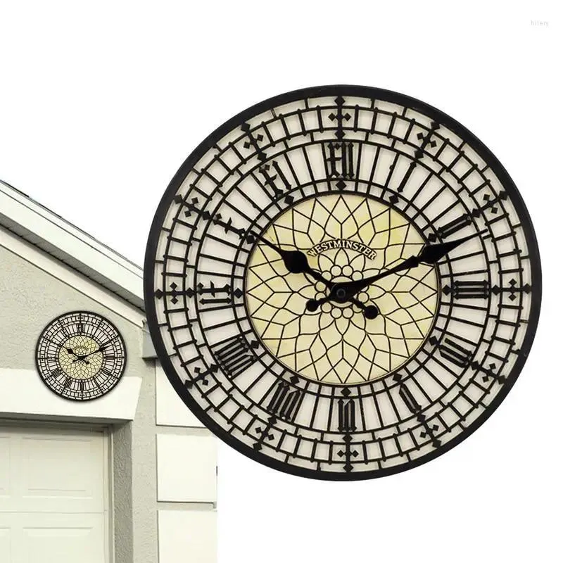 Wall Clocks Waterproof Outdoor Roman Numeral Garden Clock Weatherproof Creative Round For Patio Pool Kitchen Deck Porch