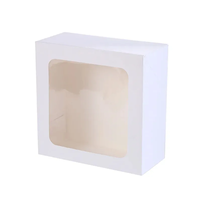 Transparent Window Gift Box Baked Pastry Packaging Box Holiday Small Gift Packaging White Cardboard Box LX6376