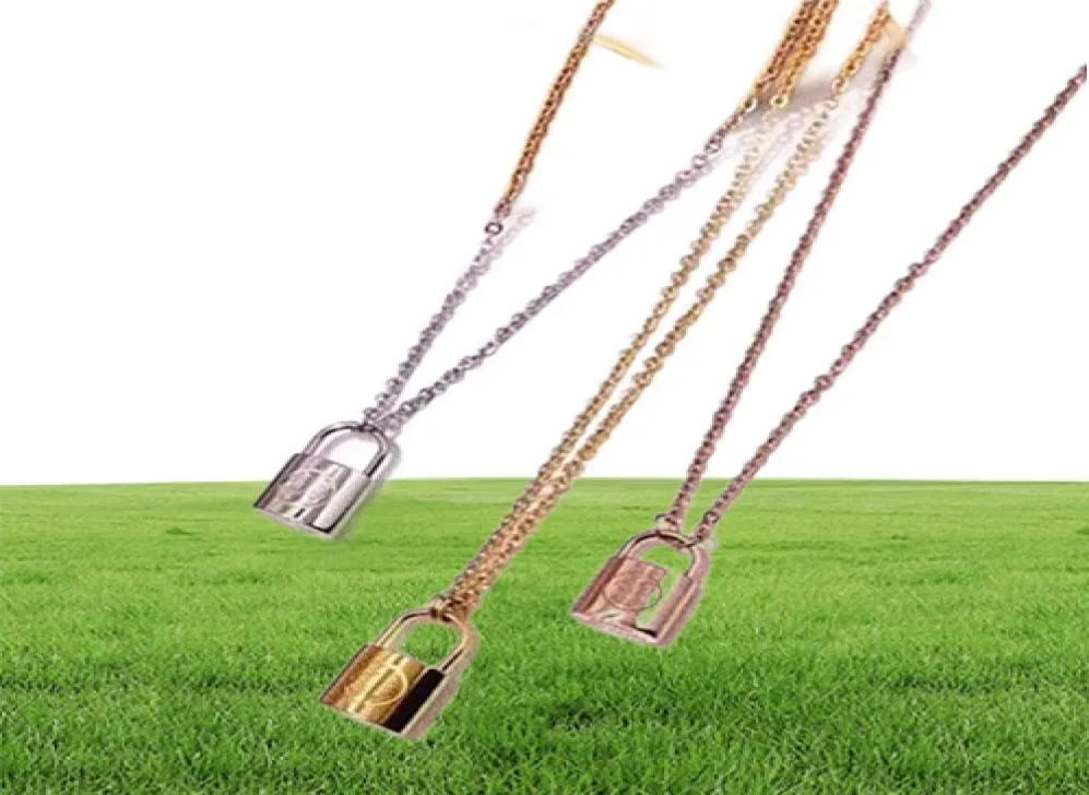 Topkwaliteit luxe sieraden zilveren rosé goud slot hangers designer ketting 18k gouden roestvrijstalen ketting vrouwen kettingen 9218745