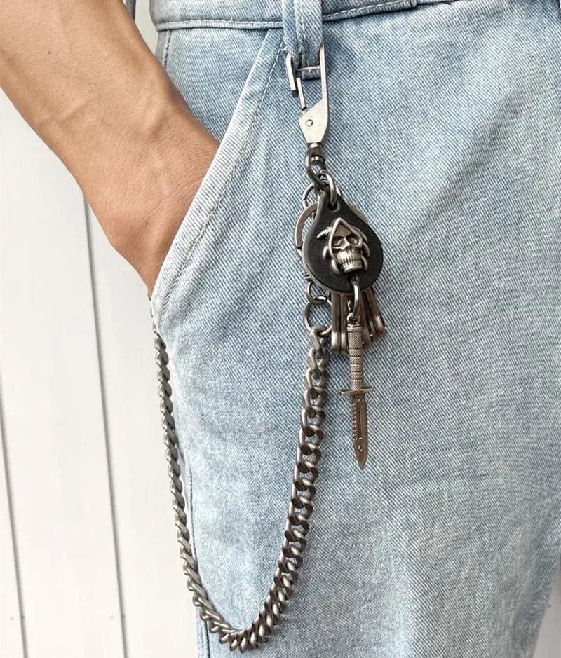 Keychains svärd punkkedja på jeans byxor kvinnor spik för män egirl eboy hajuku grunge estetiska tillbehör