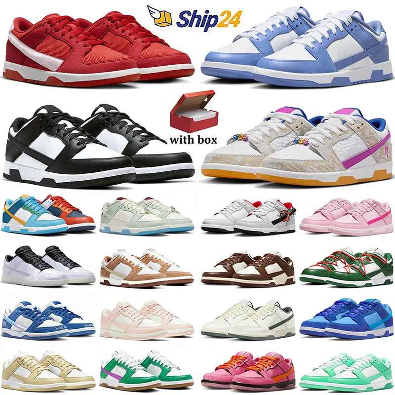 2024 With Box Top Designer Men Women Panda Shoes Low Pure Platinum Polar Triple Pink Lobster Olive Free Shipping Shoes Dhgate Mens Flat Trainers Sneakers 36-48