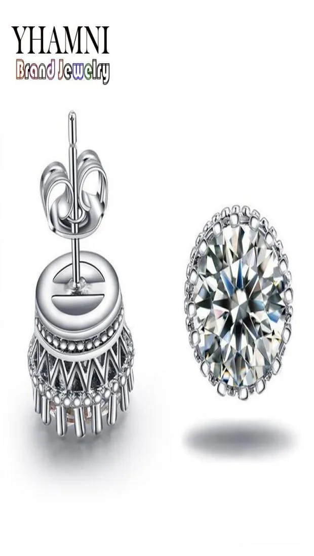 Yhamni New Arrival Sell Super Shiny Diamond 925 Sterling Silver Ladies Stud Crown Earrings Jewelry Whole E1003795458