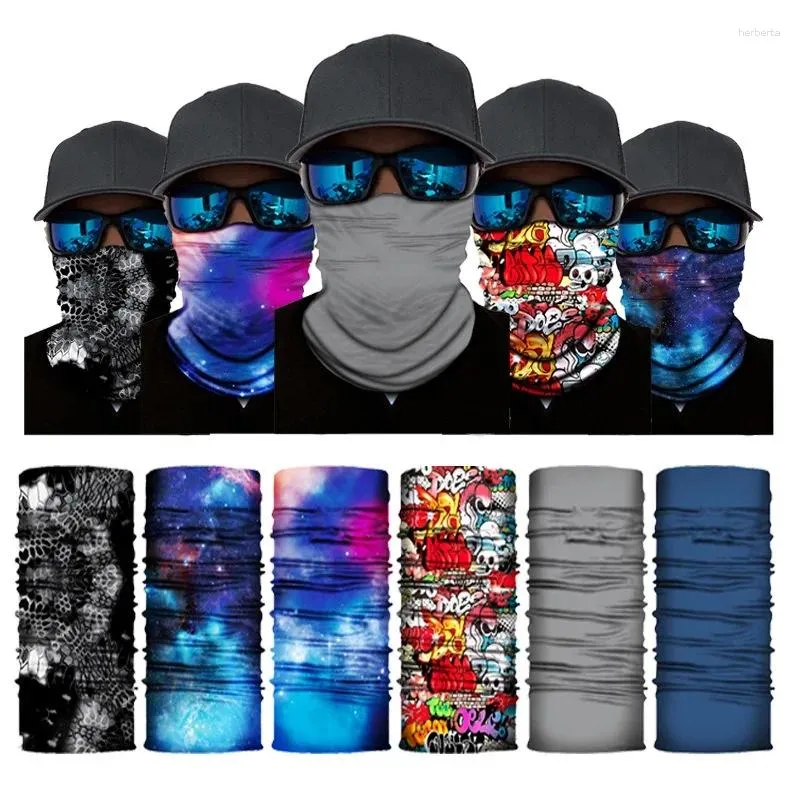 Bandanas Mönster Series Headscarf Outdoor Riding Sunscreen Windproof Mask Sports Sweat-Absorbering Seamless Scarf