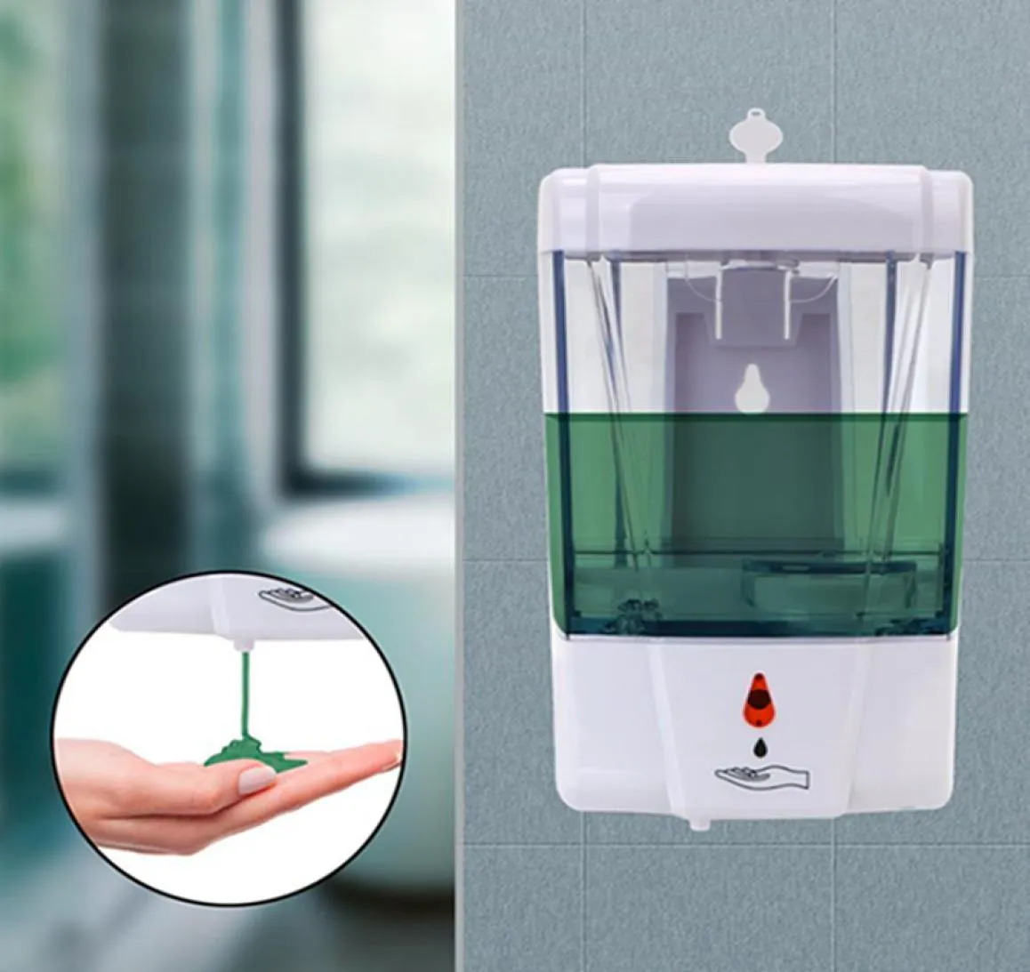 700 ml väggmonterad tvåldispenser Automatisk sensor Sanitizer Shampoo Dispenser Kök Badrum Touchless Liquid Soap Dispensers I2443687
