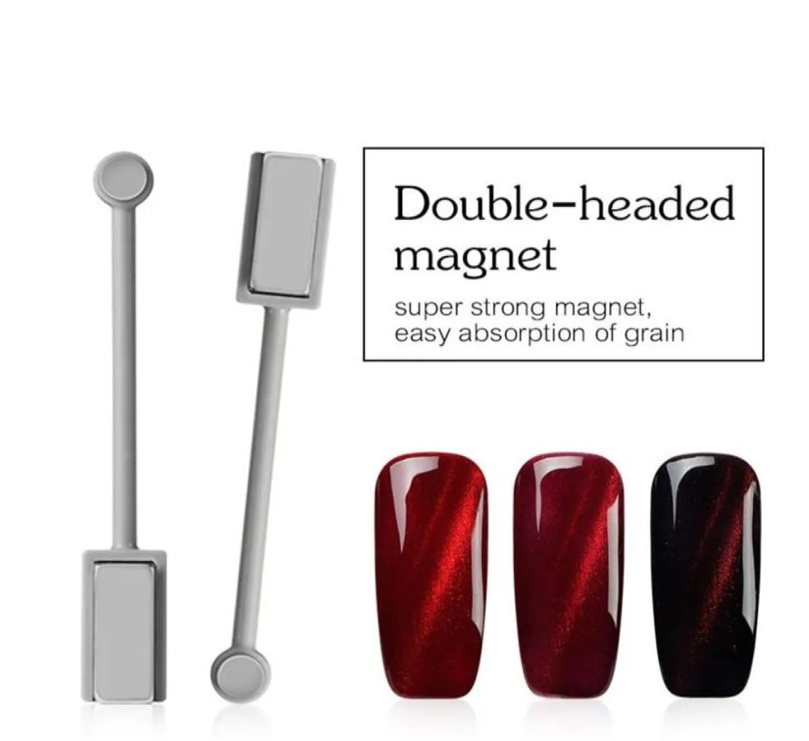 Ellwings 3D DIY Doubleheaded Magnet Manicure Tool for Cat Eye UV Nail Polish Strong Magnetic Gel Lack Nail Design328N9596197