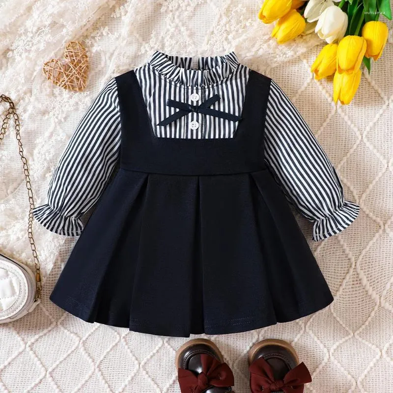Sukienki dla dziewczynek sukienka dla niemowląt w stylu Preppy Toddler Girl