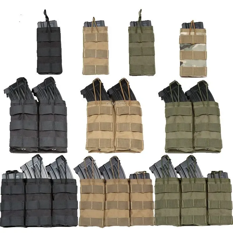 Accessoires 1000D Nylon Single / Double / Triple Magazine Pouch Tactical M4 Military Pouch Molle Paintball Airsoft Magazine Pouch