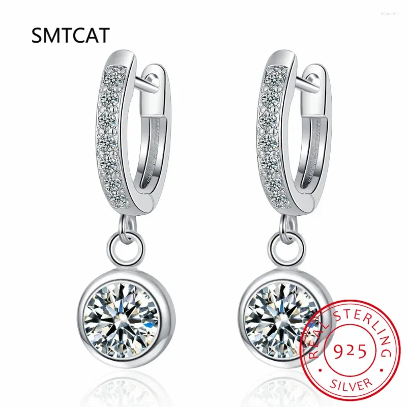 Dangle Earrings 3 캐럿 그라 인증 오리지널 Moissanite Hoop 925 스털링 실버 D 컬러 실험실 다이아몬드 드롭 여성 보석