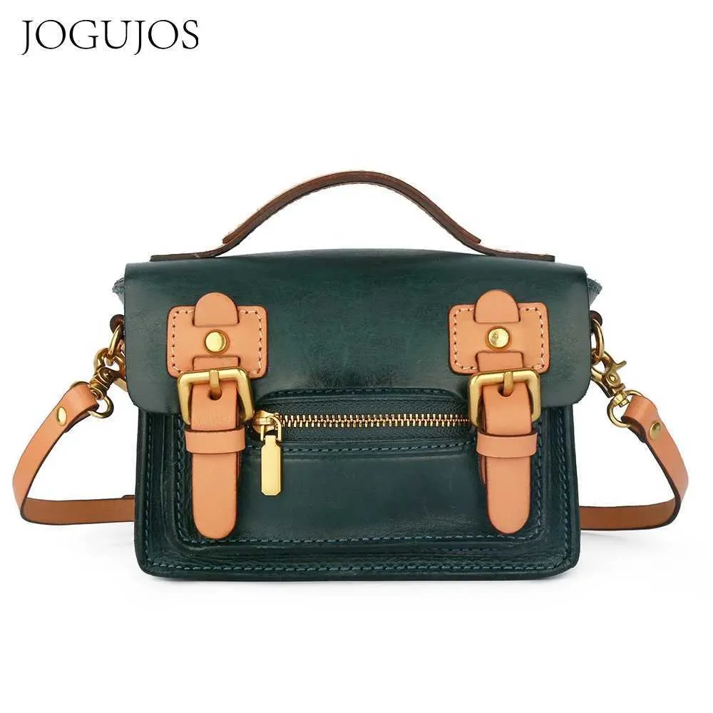 Cross Body Jogujos Prawdziwa skóra mała kwadratowa torba mody mini torby krzyżowe dla kobiet Pactwork Design torebka torebki torebki femalel2403