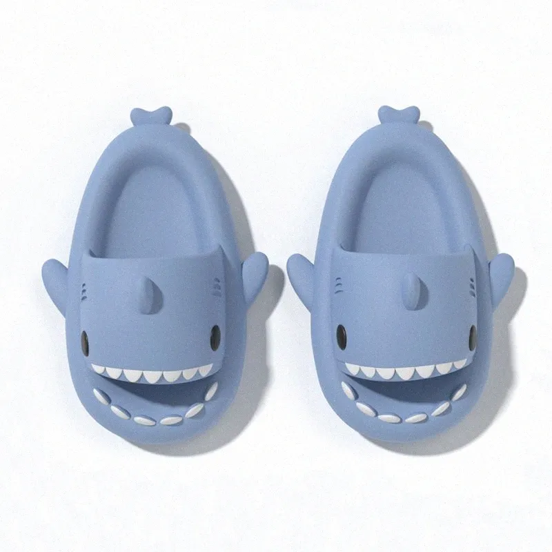 Shark Summer Slippers Sliders Men Femmes Kids Slides Pink Blue Grey Memory Foam Sandales Soft Shet Cushion Slipperuoze #