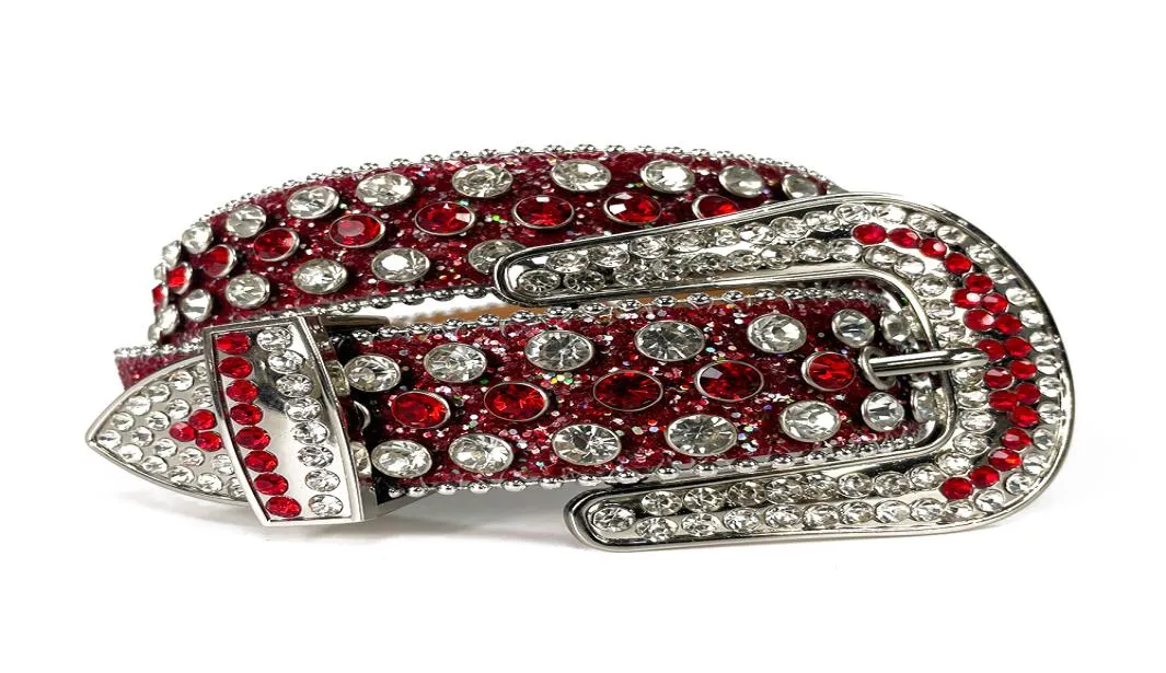 Groot formaat Rhinestones Belt Western Cowgirl Cowboy Bling Crystal Burded Lederen Belt verwijderbare gesp voor mannen Women5434569