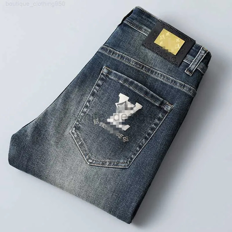 Luxury Men's Jeans designer Designer jeans for men Autumn Fashion Mens Korean Slim-fit pants Slim Fit Thick Embroidered Blue Grey Pants