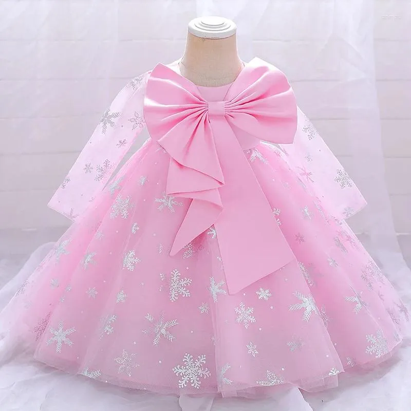 Girl Dresses Toddler Kids Clothes 2024 Spring Fashion Big Bow Bild Baby Birth Birthday Party Princess Abito Pasqua Abito da Pasqua 0-5 anni