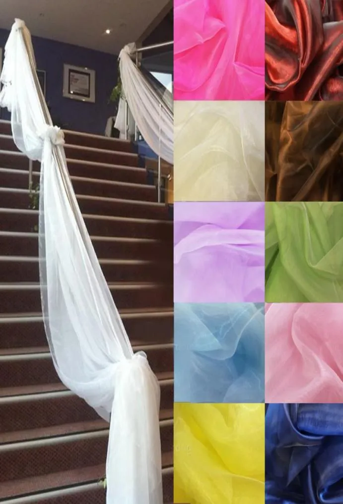 Party Decoration 500CM135CM Sheer Organza Multi Use Wedding Chair Sash Bow Table Runner Swag Decorations1076463