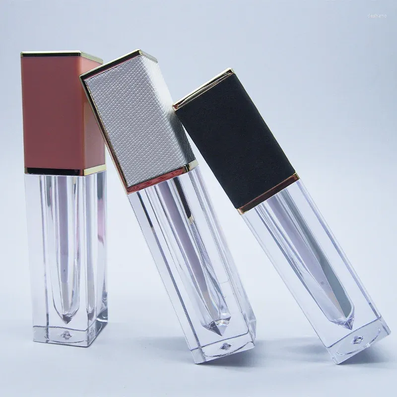Speicherflaschen leer 4 ml hochwertige quadratische Radiumputzbehandlung Lip Gloss Rohr kosmetische Behälter Flasche 24pcs