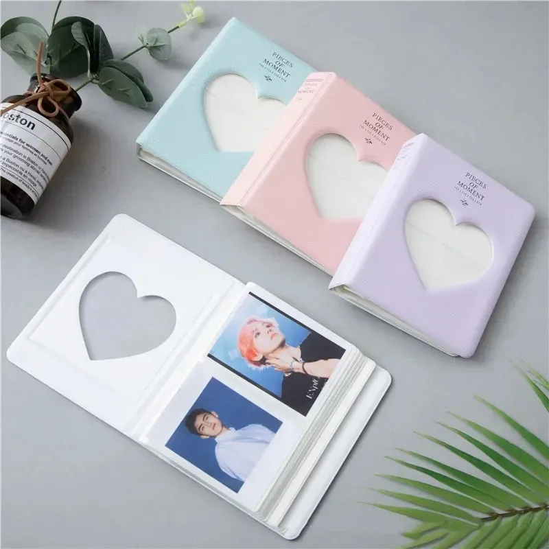 광장 홀더 3 인치 64 포켓 사진 앨범 러브 하트 영화 티켓 스타 컬렉션 사진 스티커 DIY 미니 instax 앨범