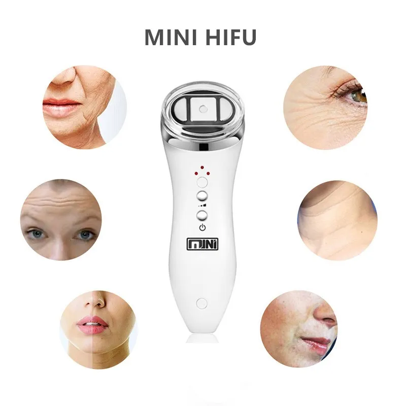 Bärbar högenergi ansiktshud som lyft åt tätning anti åldrande mini HIFU -maskin för hemanvändning kosmetiskt instrument