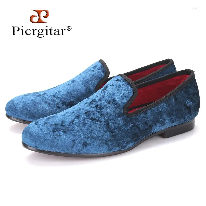 Casual Shoes Pierigitar 2024 Five Color Men Velvet Flats Banquet And Prom Dress Fashion Smoking Slippers Male Loafers