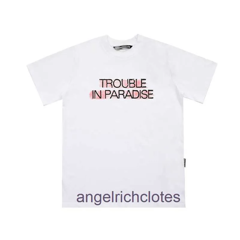 Vêtements de créateurs haut de gamme pour les angles PA Slogan T-shirt à manches courtes imprimées pour hommes et femmes High Street Loose Malf à manches avec des étiquettes originales de 1: 1