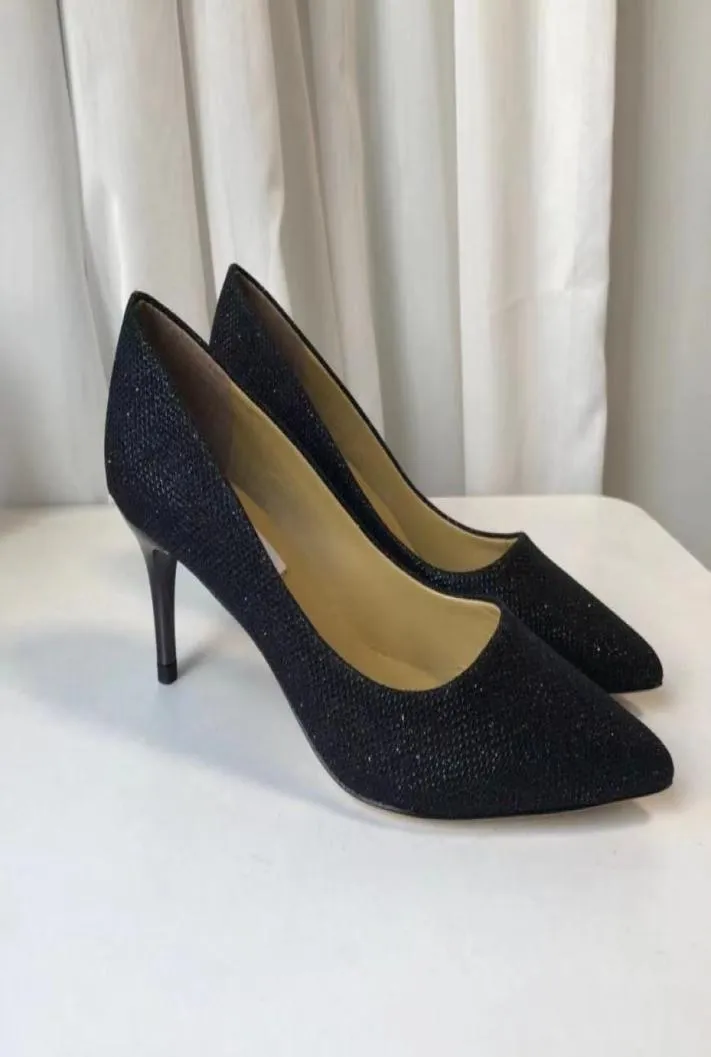 Fashionville T21061306 40 Blacksilvergreygold Glitter Heels Shoes Calf Skin Leather 65cm Sexy Claasic Shiny4925631