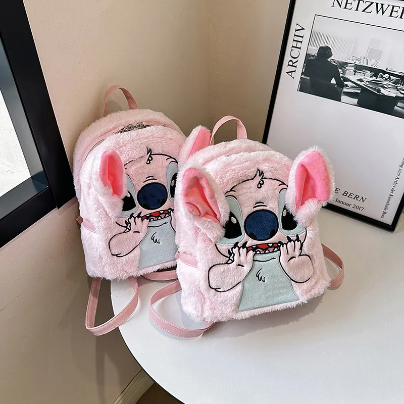Kawaii Anime Blue Pink Plush Doll Backpack Children's Cute Cartoon Angel Backpack Holiday Soft Christmas Gift