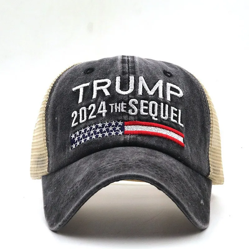 Trump Beyzbol Kapağı Yıkanmış Takıntılı Parti Şapkaları Açık Hava Sporları İşlemeli Trump Örgü Şapkaları