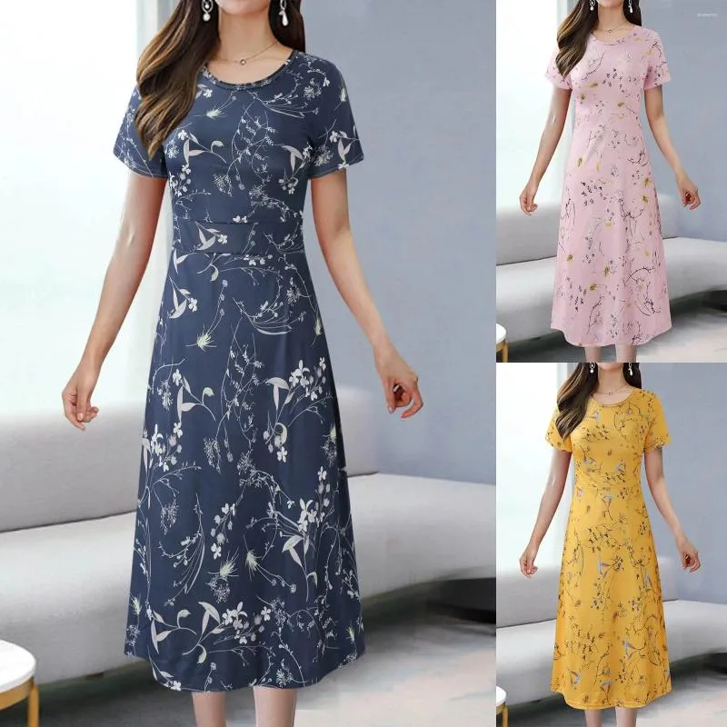 Robes décontractées femme vestime de la robe de fleurs en vrac pour femmes