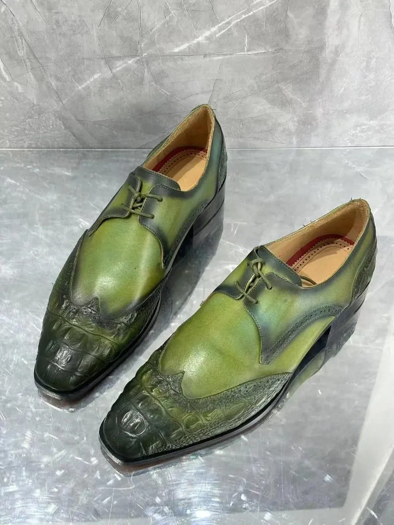 Casual Shoes Oxford äkta läder brogue klänning klassisk affärsformell man handgjorda män