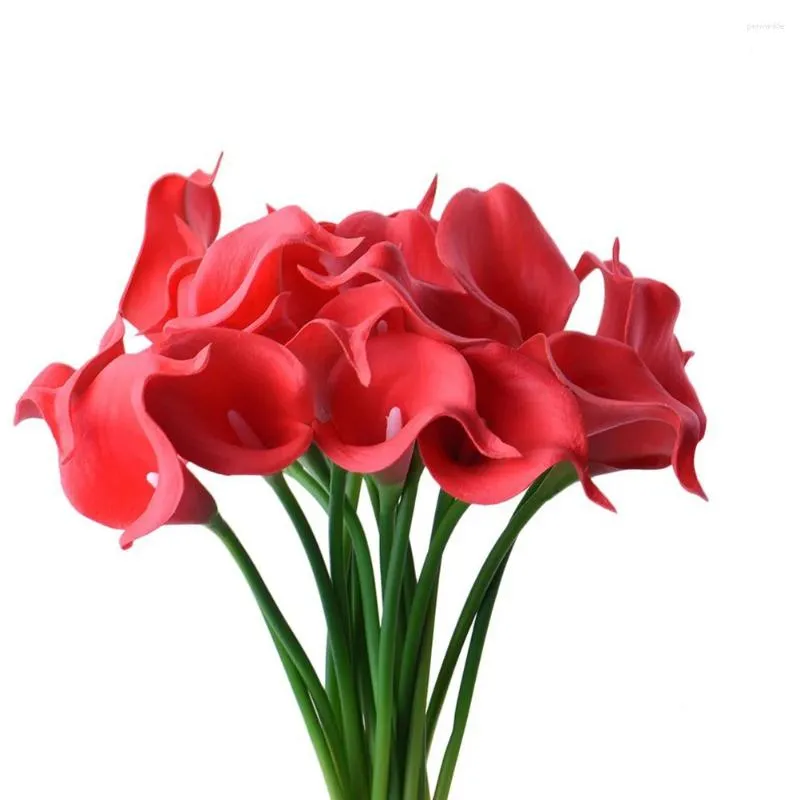 Decorative Flowers 20 Pcs High Simulation Artificial Wedding Bouquet Calla Lily Arrangement