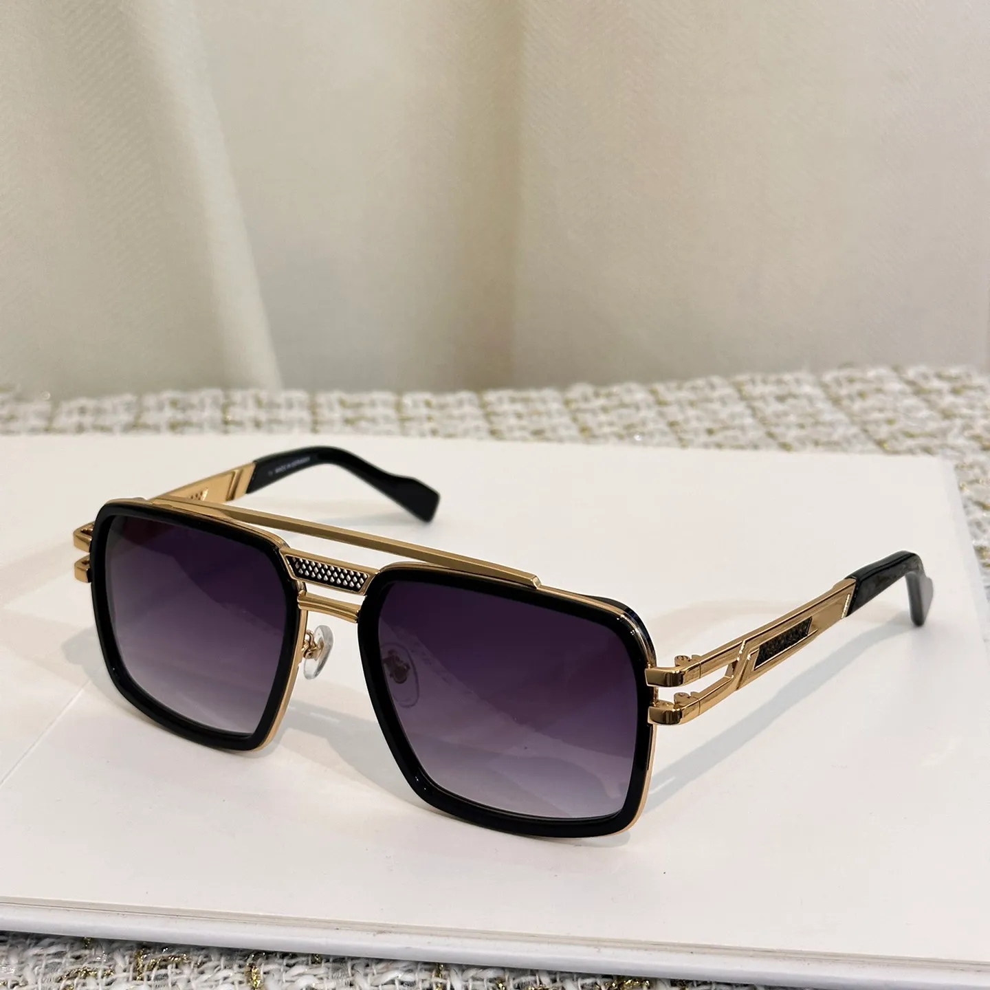Quadratische Sonnenbrille Gold Metall/grau schattierte 6033 Männer Sommerschatten Sunnies Lunettes de Soleil Brille Occhiali Da Sole Uv400 Eyewear