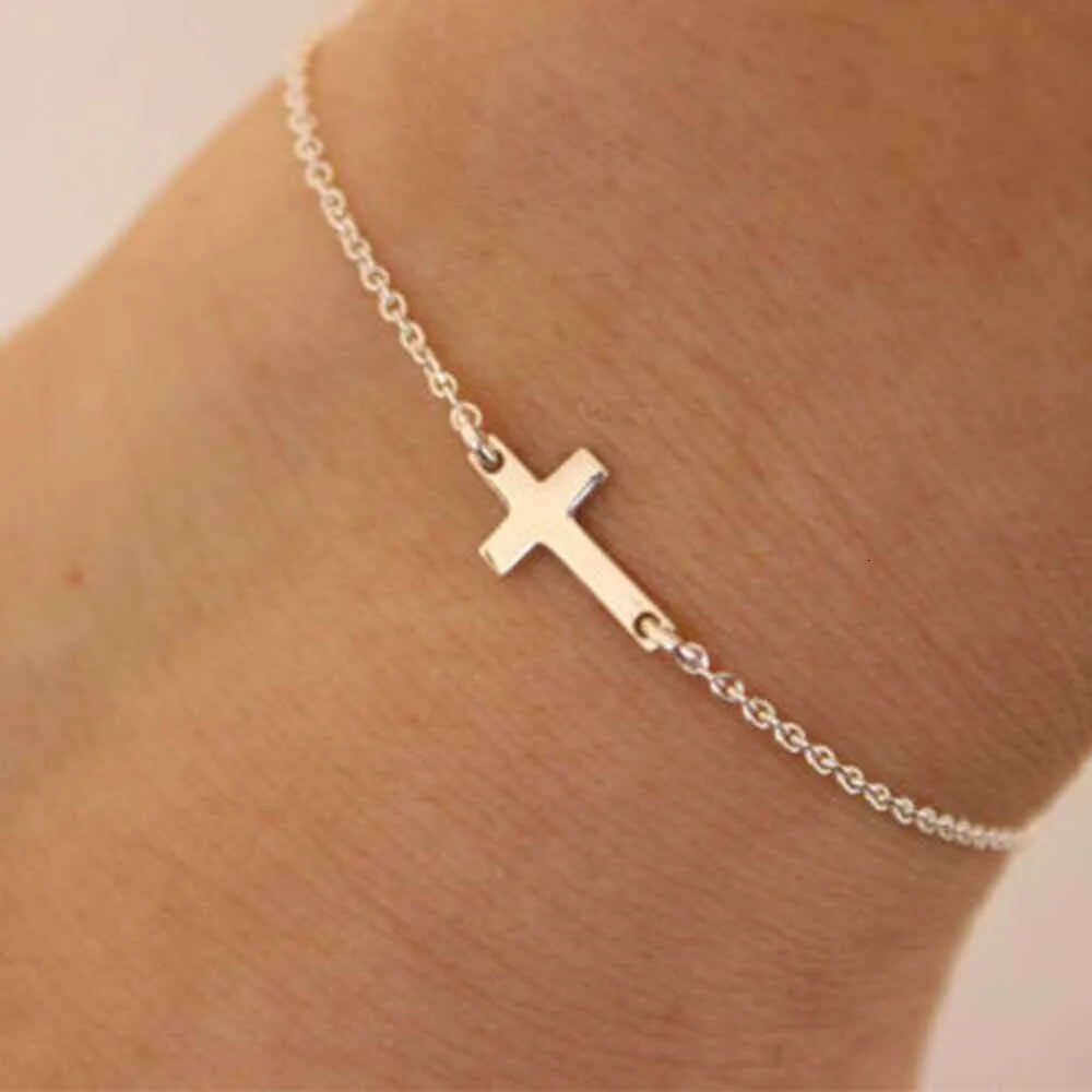 Fashionable and Minimalist Alloy Cross Bracelet, Women's Ankle Bracelet