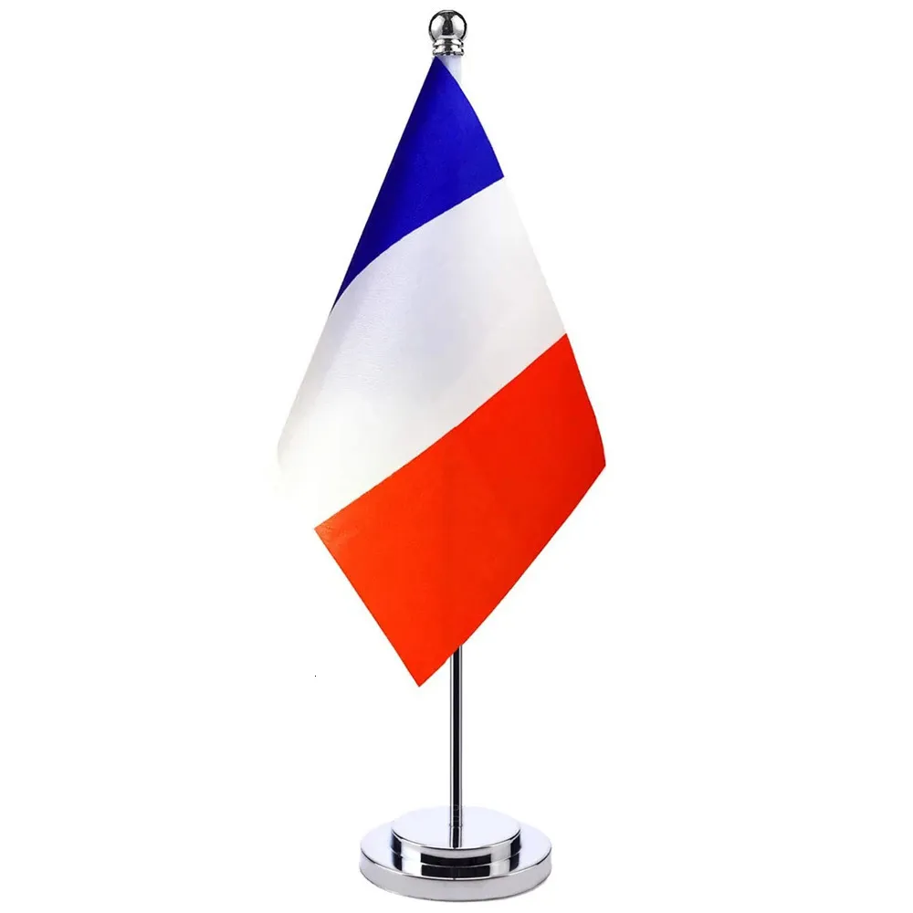 14x21cm de bureau de bureau Stand Set Flag of France 240415