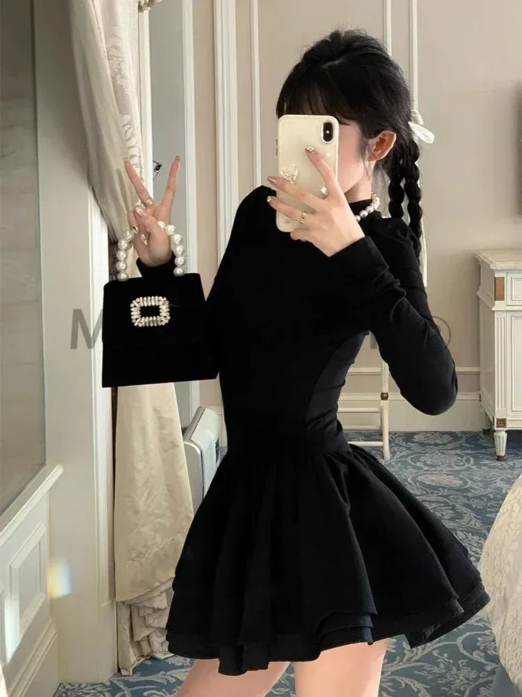navy blue dress for baby girl NWT J.Crew Winter Garden Flutter Long Sleeve LBD Little Black Mini Dress  Size 0 main image 1