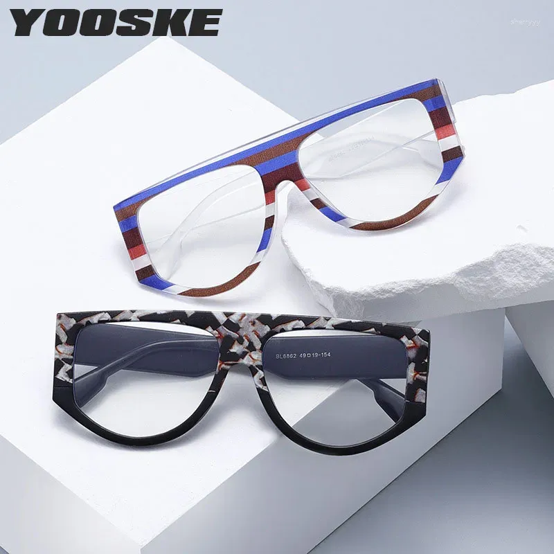 نظارة شمسية إطارات yooske 2024 مضاد الأزرق فاتح مرآة مسطحة الأنيقة الإطار eyeglass