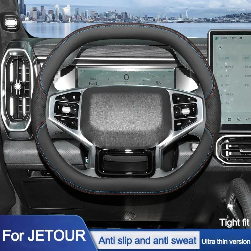 Couvre-volants Couvercle de voiture automobile pour Jetour Traveler 2024 tresse sur le support de protecteur de la roue de direction