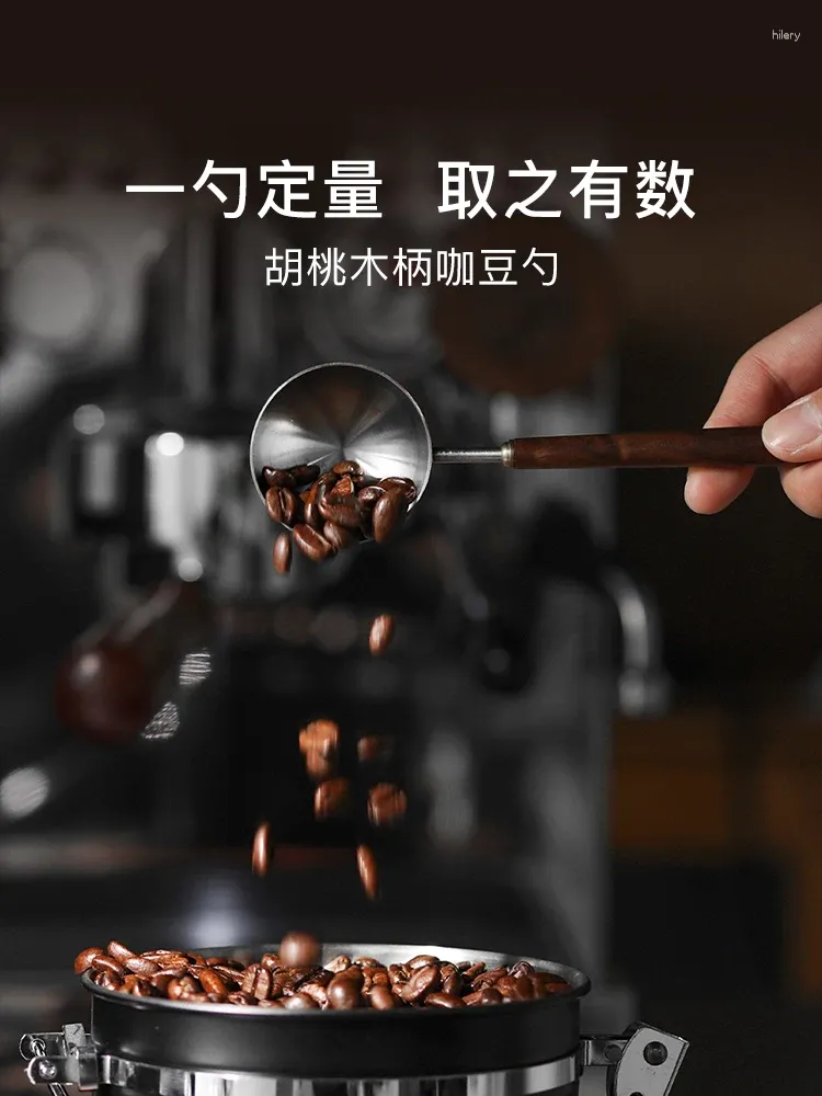 Kaffescoops bönor Mätning av sked trähandtag långt pulver