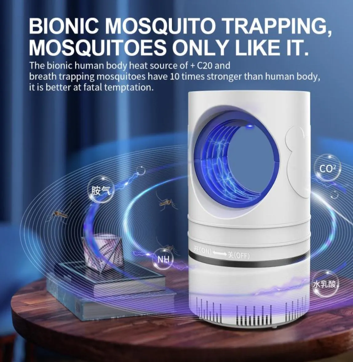 Controllo dei parassiti USB Mosquitoe Lampade assassine Killer Trappole per mosche attraenti interni per zanzare zanzare ricaricabili trappola Lampada Lam8280650