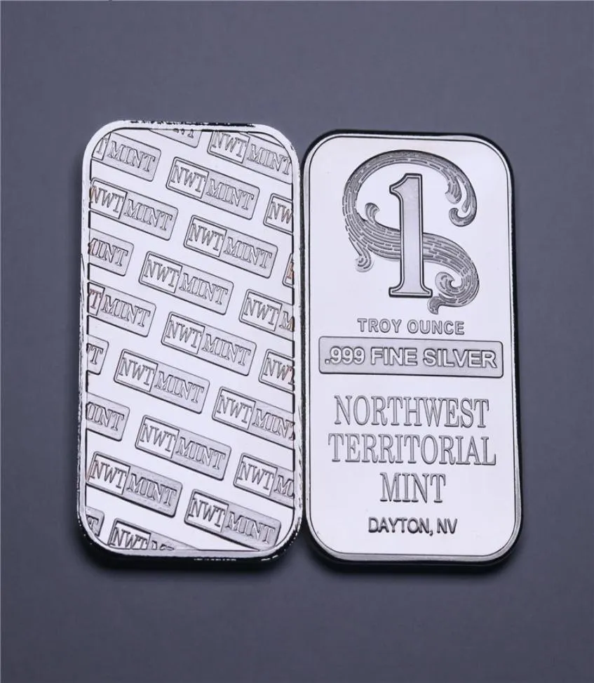 1 Troy Ounce 999 Fine Silver Bullion Bar Northwest Teeritorial Mint Silver Bar Silverplated mässing No Magnetism3364806