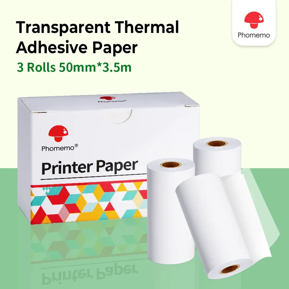 Принтеры Phomemo Adhesive Thermal Sticker Baper, белый/прозрачный/полупрозрачный тепловой принтер для M02/M02 Pro/M02S/M03/M03AS/M04S