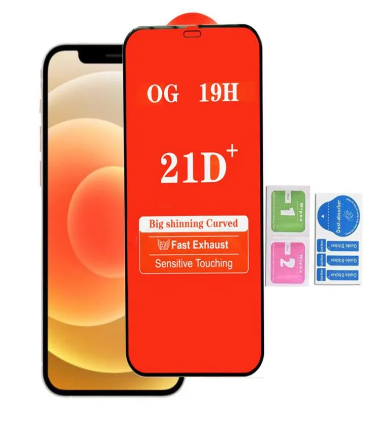 Ochrona ekranu telefonu Wysoka jakość 21D Plus pełna pokrywa szklana ochraniacz szklany Foriphone 12 11 Pro Max XR XS 6 7 8 Samsung A22 5974803