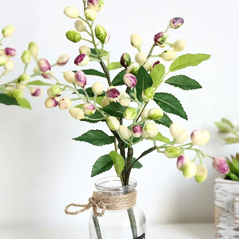 Flores decorativas Fruta de oliveira Flor falso Buquê Artificial Bouquet Planta DIY para festas Decorações de jardim de casamento em casa