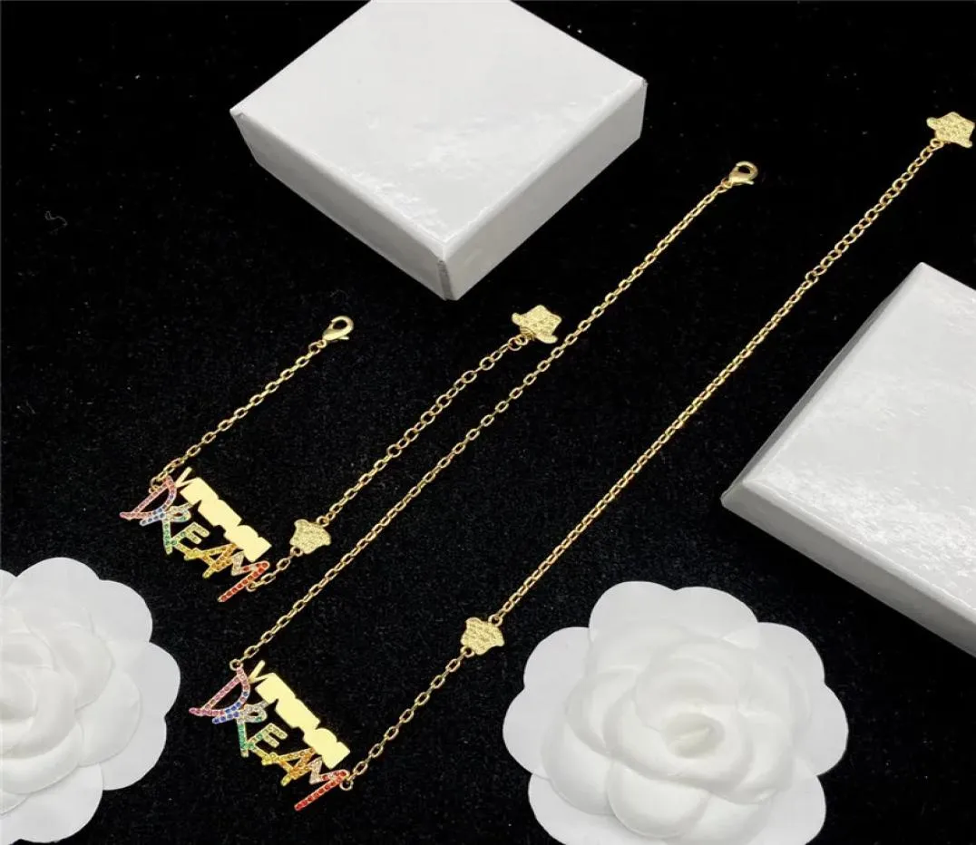 Pulseiras de designer feminino Colar pingentes de jóias de sonho conjunto de jóias de diamante Bracelets de ouro de diamante Mens Luxo Retro Bracelet 5243759