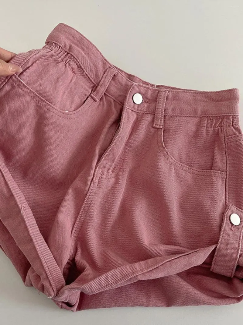 Dames shorts mode roze denim voor vrouwen zomer Koreaanse stijl hoge taille wijd been korte broek casual dames streetwear