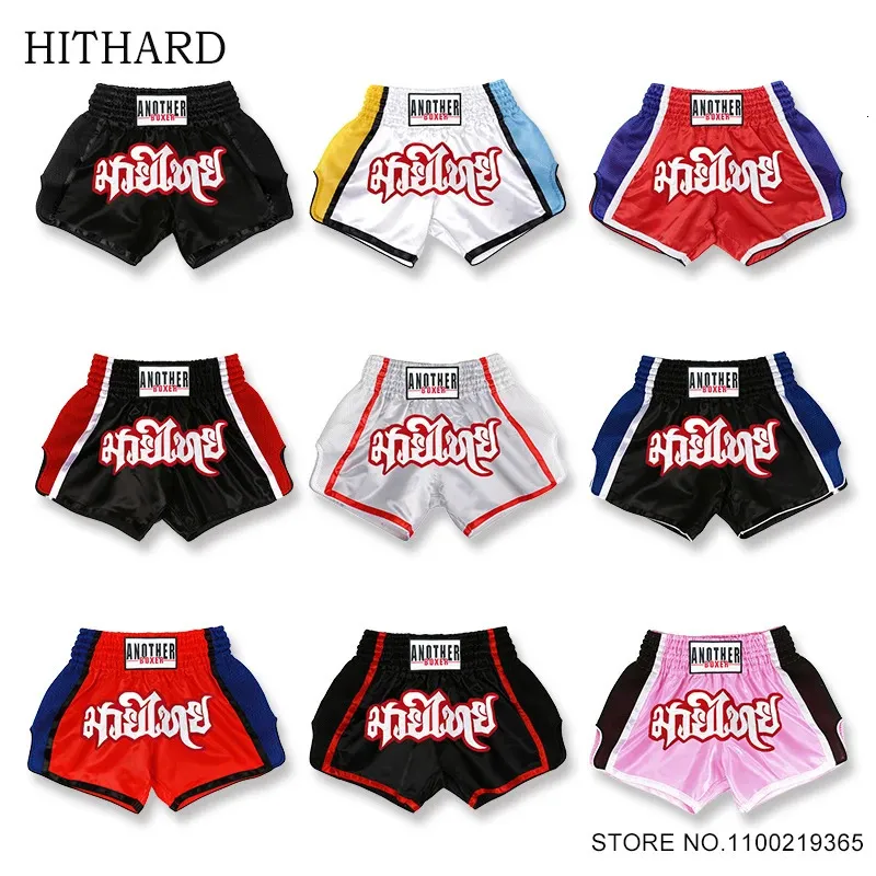 Muay Thai Shorts Kickboxing Pants Child Boxing Mężczyźni Kobiety klatka walka walka treningowa Trunks 240402