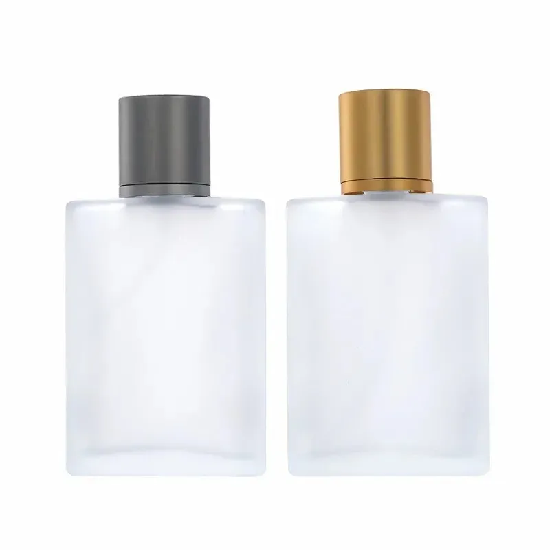 30ml 50ml Clear Glass Spray Bottle Frosted Square Glass Perfume Bottle Cosmetic Packaging Bottle Vials