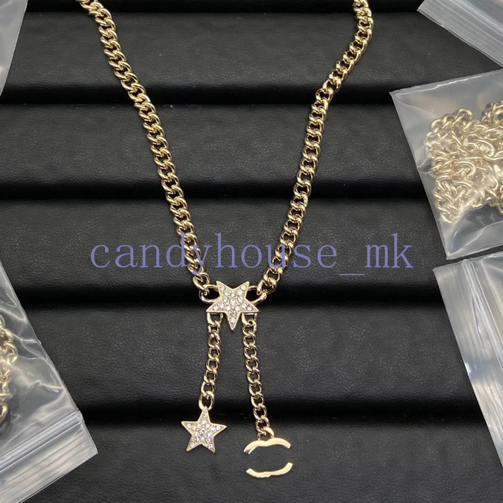 Chaînes de collier de diamant premium Designer Jewelry Pendant Choker Femmes Brand Letter Pendants 18K Gol