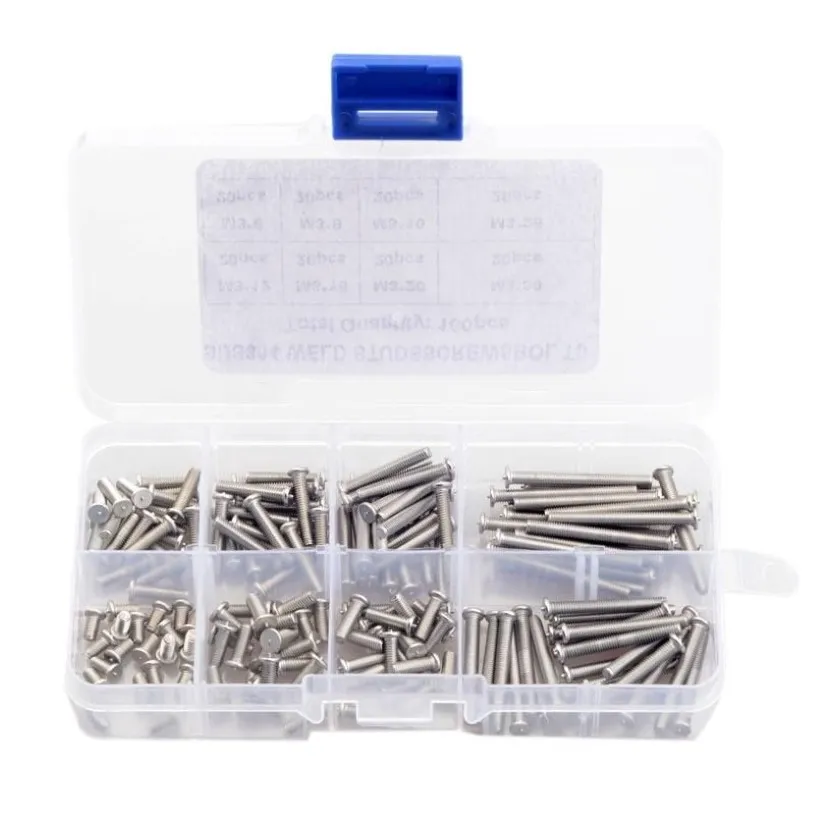 160Pcs M3 Weld Threaded Studs For Capacitor Discharge Welding Spot Screws Nails Stainless Steel Stud278s