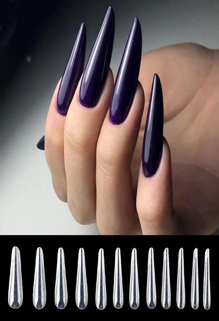 Mshare Russian Amond Forms Nails Conseils pour l'extension des ongles Bâtiment acrylique Gel Astuce 12 Taille 120pcs4646605