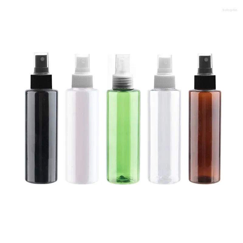 Förvaringsflaskor 30 st 150 ml tomma vita/svart plastsprayflaskor påfyllbar 5oz parfymbehållare för kosmetika