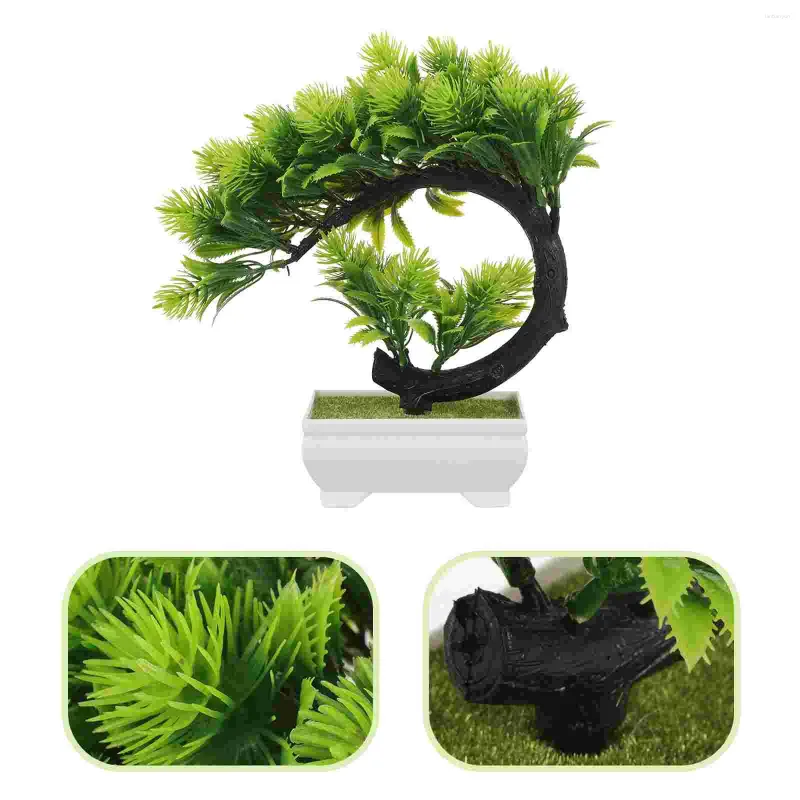 Fiori decorativi simulazione bonsai decorazione albero desktop modella in plastica in vaso falso artificiale